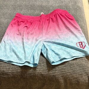 Gradient Pink and Blue Athletic Shorts
